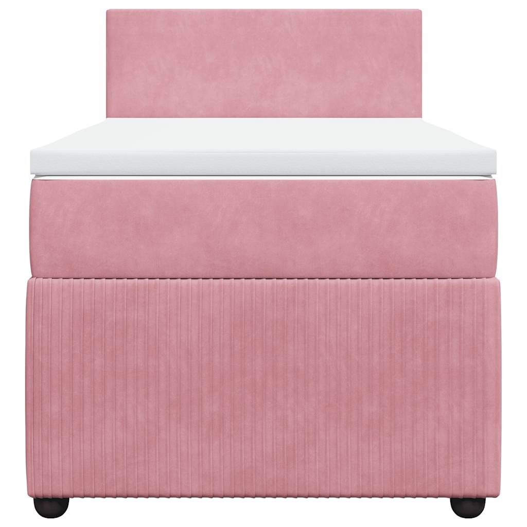Box spring krevet s madracem ružičasti 90x190 cm baršunasti