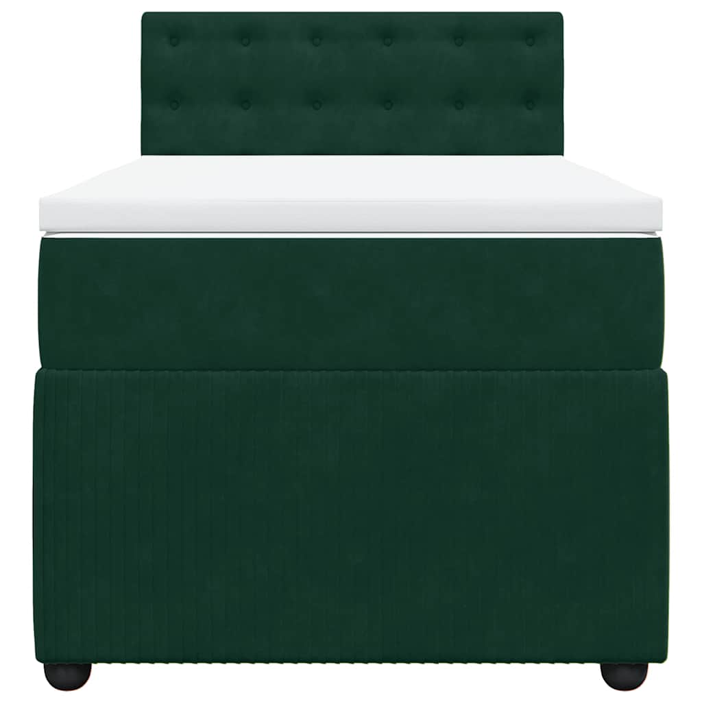 Box spring krevet s madracem tamnozeleni 90x190 cm baršunasti