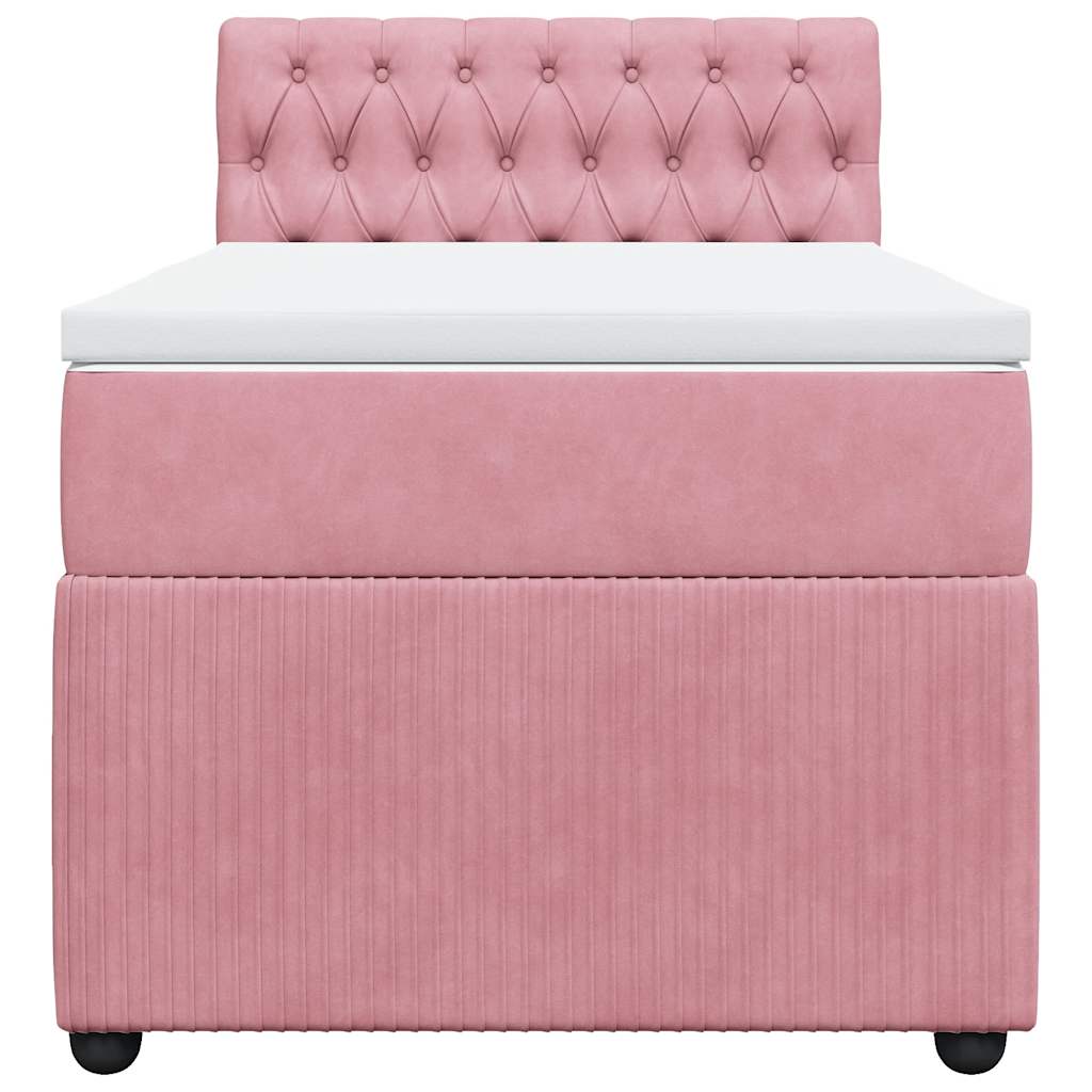 Box spring krevet s madracem ružičasti 90x190 cm baršunasti