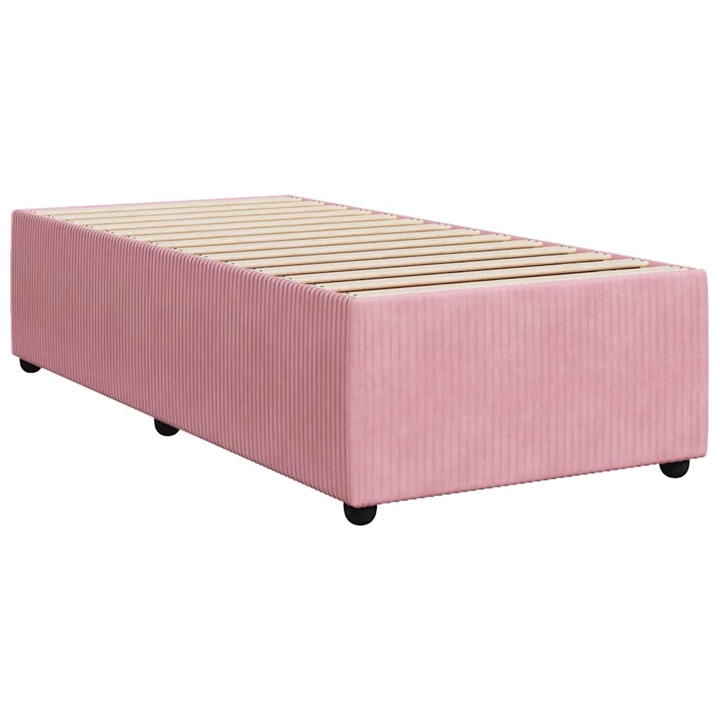 Box spring krevet s madracem ružičasti 90x190 cm baršunasti