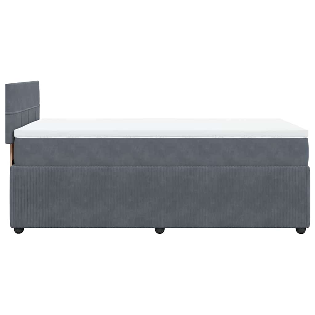 Box spring krevet s madracem tamnosivi 90x190 cm baršunasti