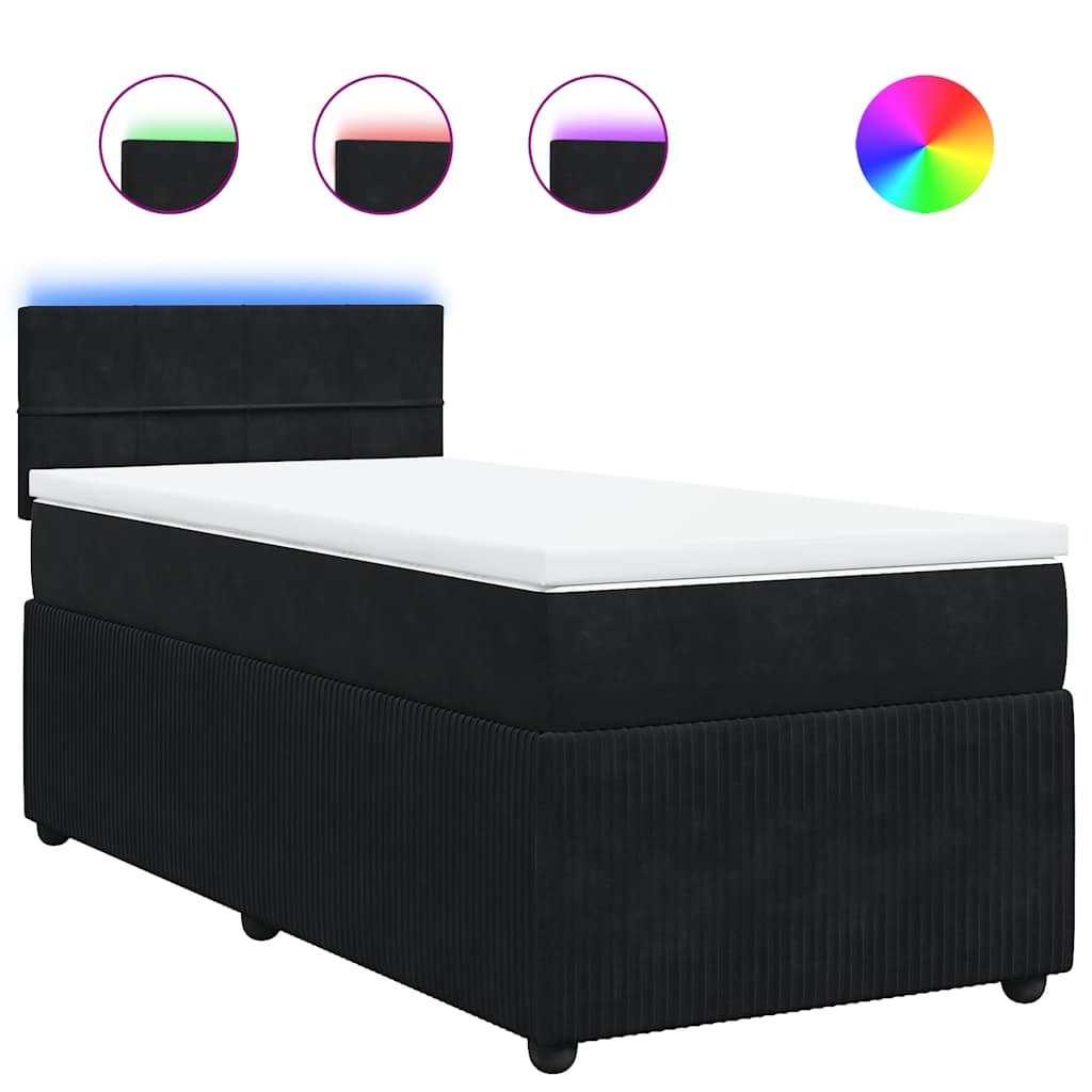 Box spring krevet s madracem crni 90x190 cm baršunasti
