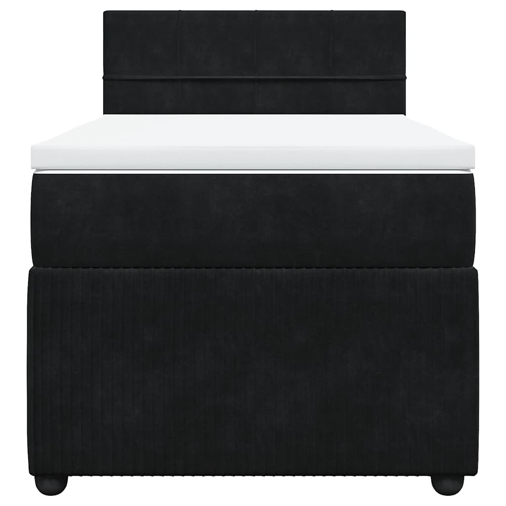Box spring krevet s madracem crni 90x190 cm baršunasti