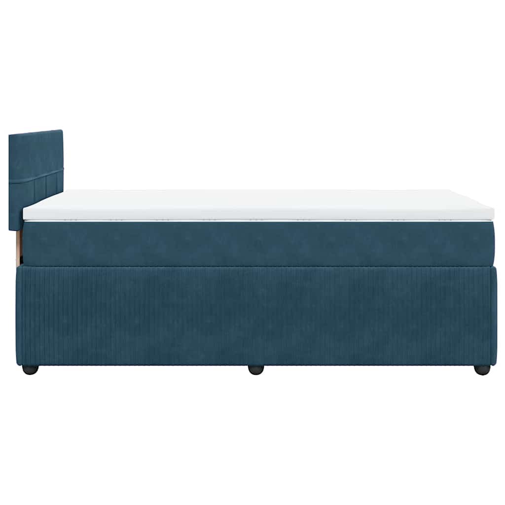 Box spring krevet s madracem plavi 90x190 cm baršunasti