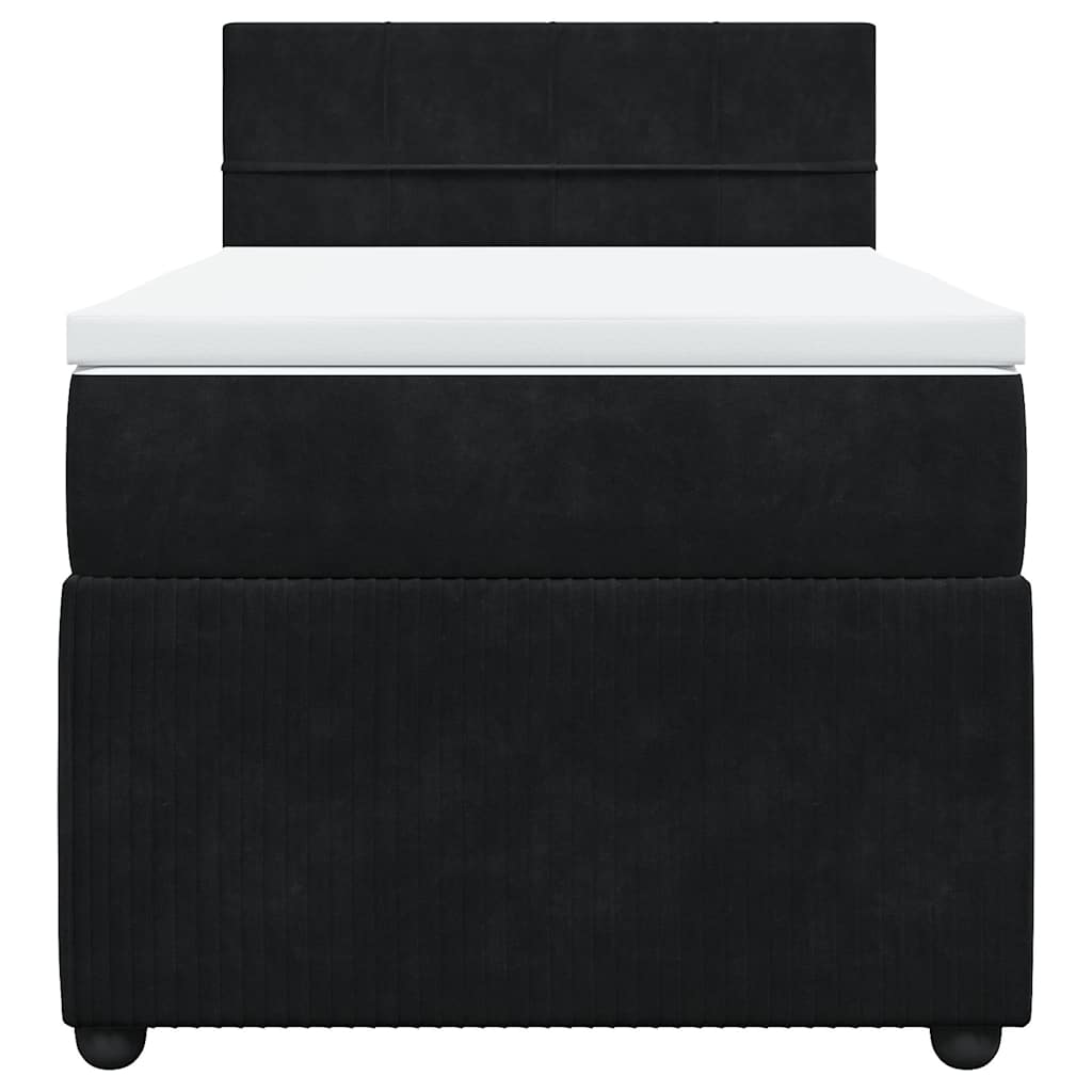 Box spring krevet s madracem crni 90x200 cm baršunasti