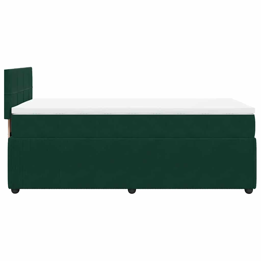 Box spring krevet s madracem tamnozeleni 90x200 cm baršunasti