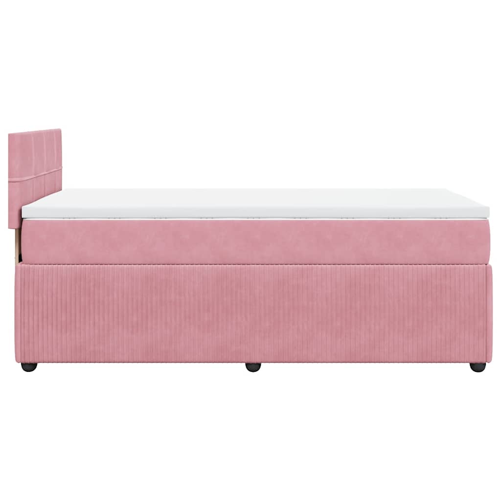 Box spring krevet s madracem ružičasti 90x200 cm baršunasti