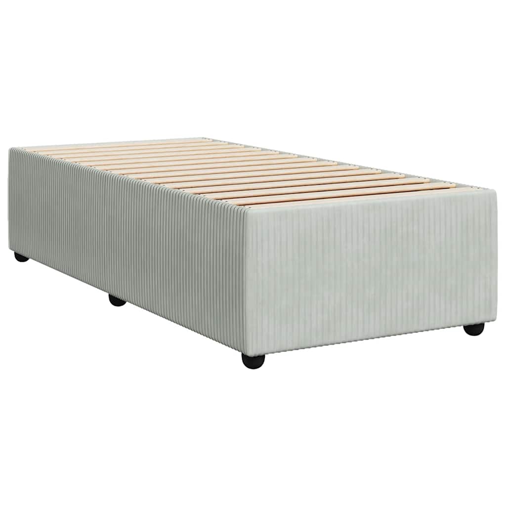 Box spring krevet s madracem svjetlosivi 100x200 cm baršunasti