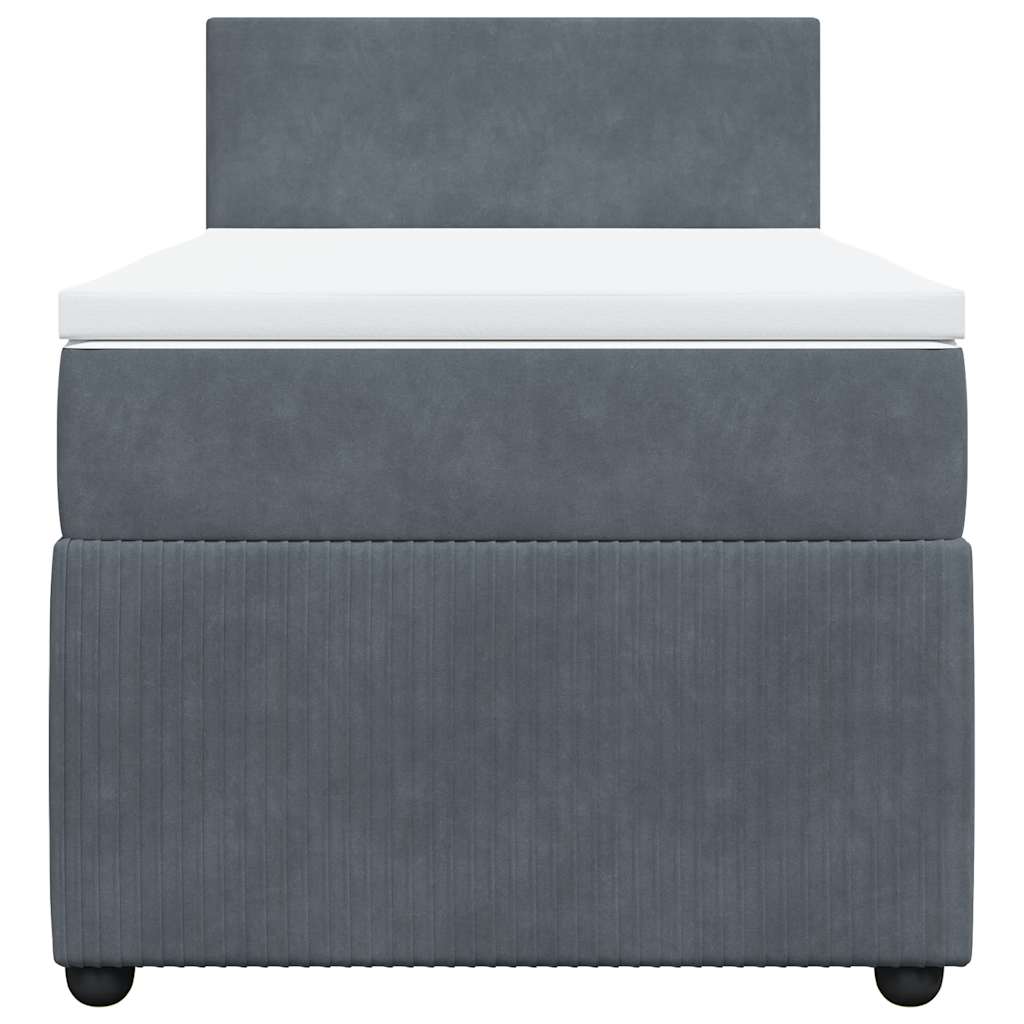 Box spring krevet s madracem tamnosivi 100x200 cm baršunasti