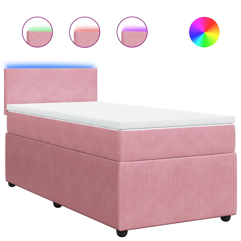 Box spring krevet s madracem ružičasti 100x200 cm baršunasti