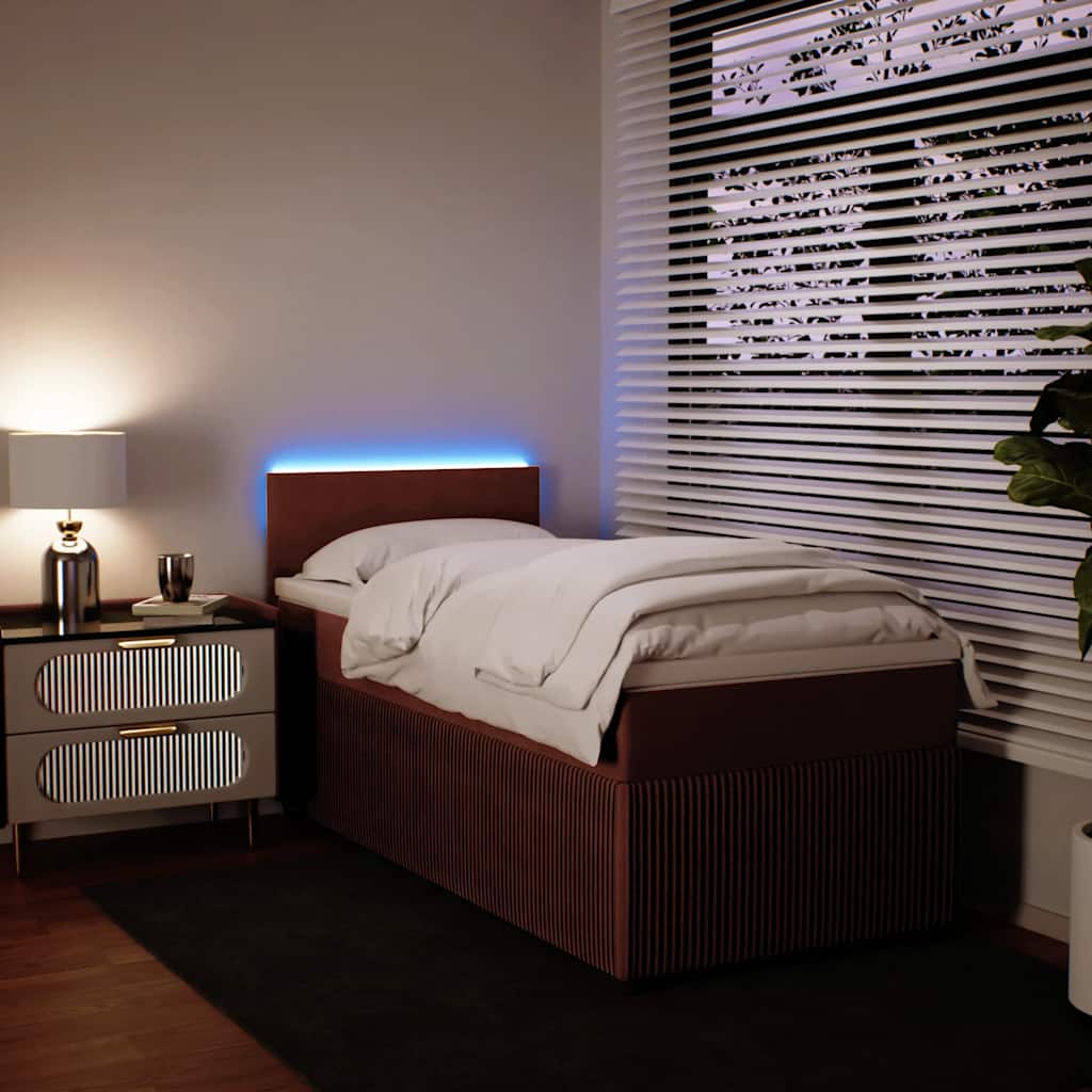 Box spring krevet s madracem ružičasti 100x200 cm baršunasti