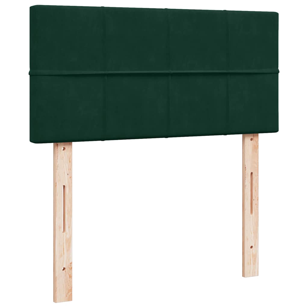 Box spring krevet s madracem tamnozeleni 100x200 cm baršunasti