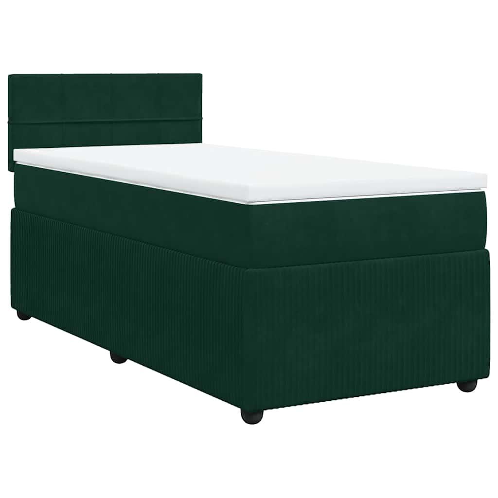 Box spring krevet s madracem tamnozeleni 100x200 cm baršunasti