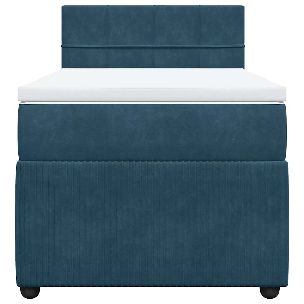 Box spring krevet s madracem plavi 100x200 cm baršunasti