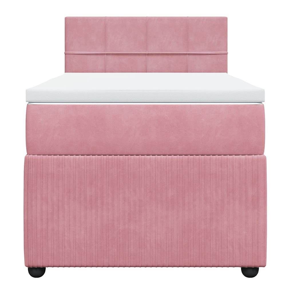 Box spring krevet s madracem ružičasti 100x200 cm baršunasti