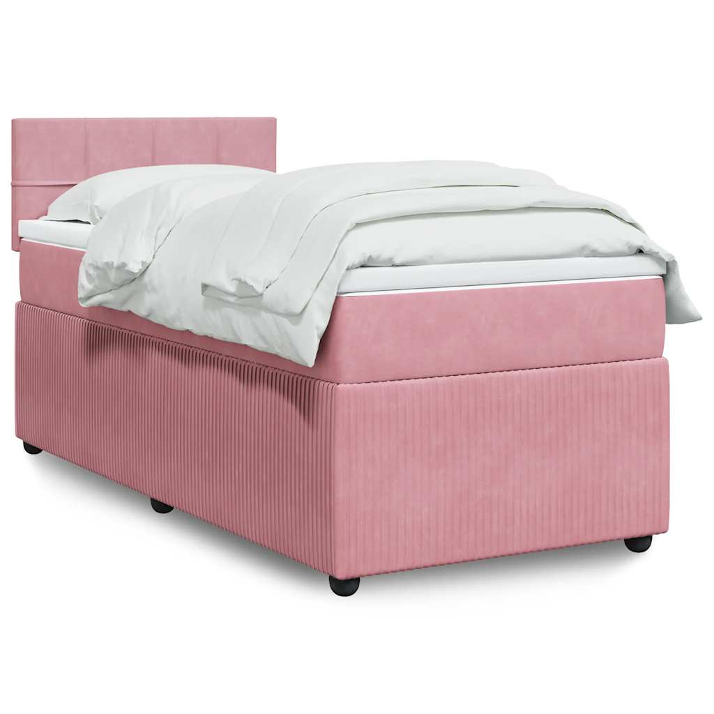 Box spring krevet s madracem ružičasti 100x200 cm baršunasti