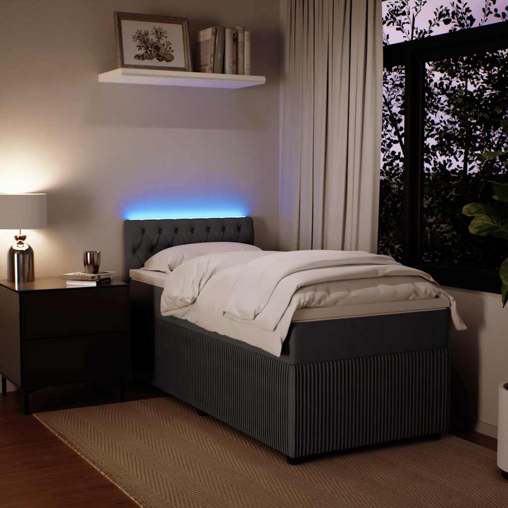 Box spring krevet s madracem tamnosivi 100x200 cm baršunasti