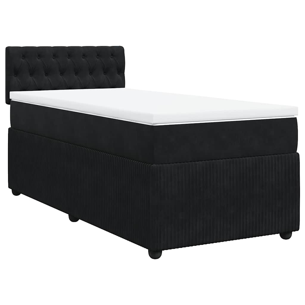 Box spring krevet s madracem crni 100x200 cm baršunasti