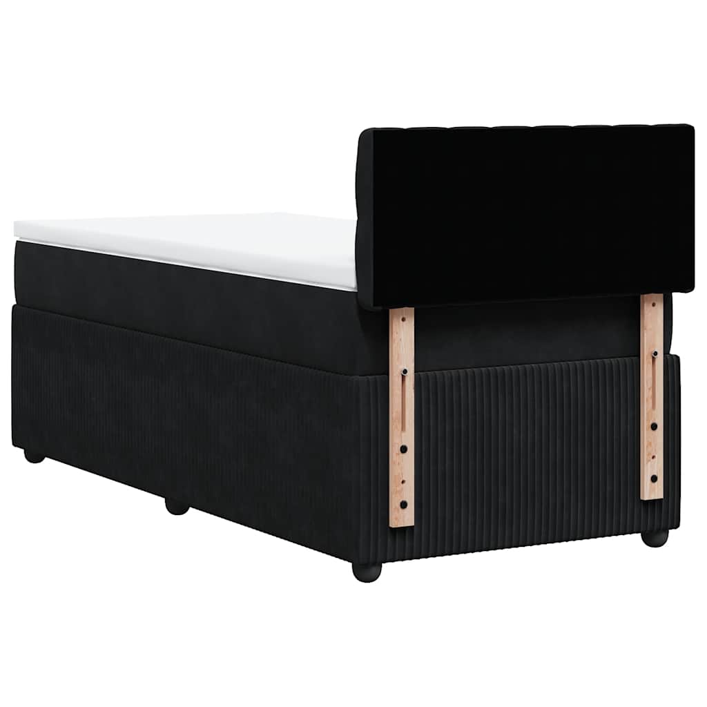 Box spring krevet s madracem crni 100x200 cm baršunasti