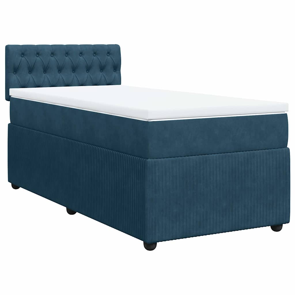 Box spring krevet s madracem plavi 100x200 cm baršunasti