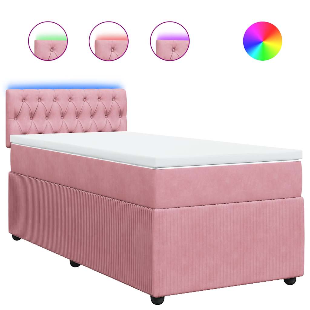 Box spring krevet s madracem ružičasti 100x200 cm baršunasti