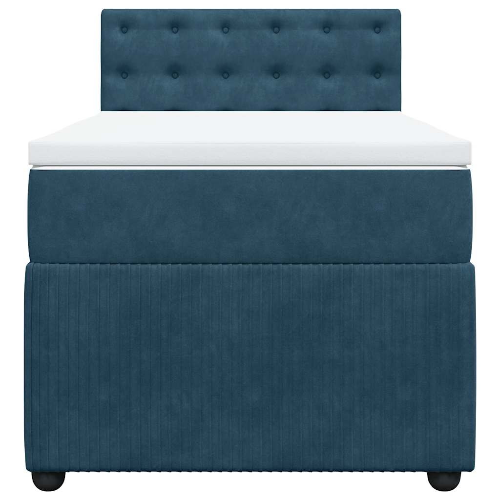 Box spring krevet s madracem plavi 100x200 cm baršunasti
