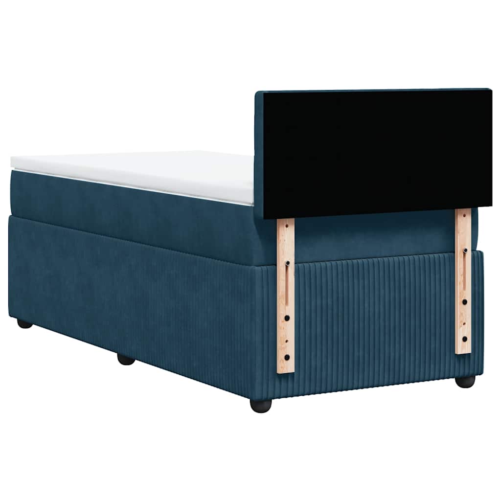 Box spring krevet s madracem plavi 100x200 cm baršunasti