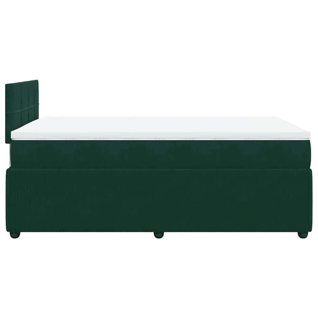 Krevet box spring s madracem tamnozeleni 120x190 cm baršunasti