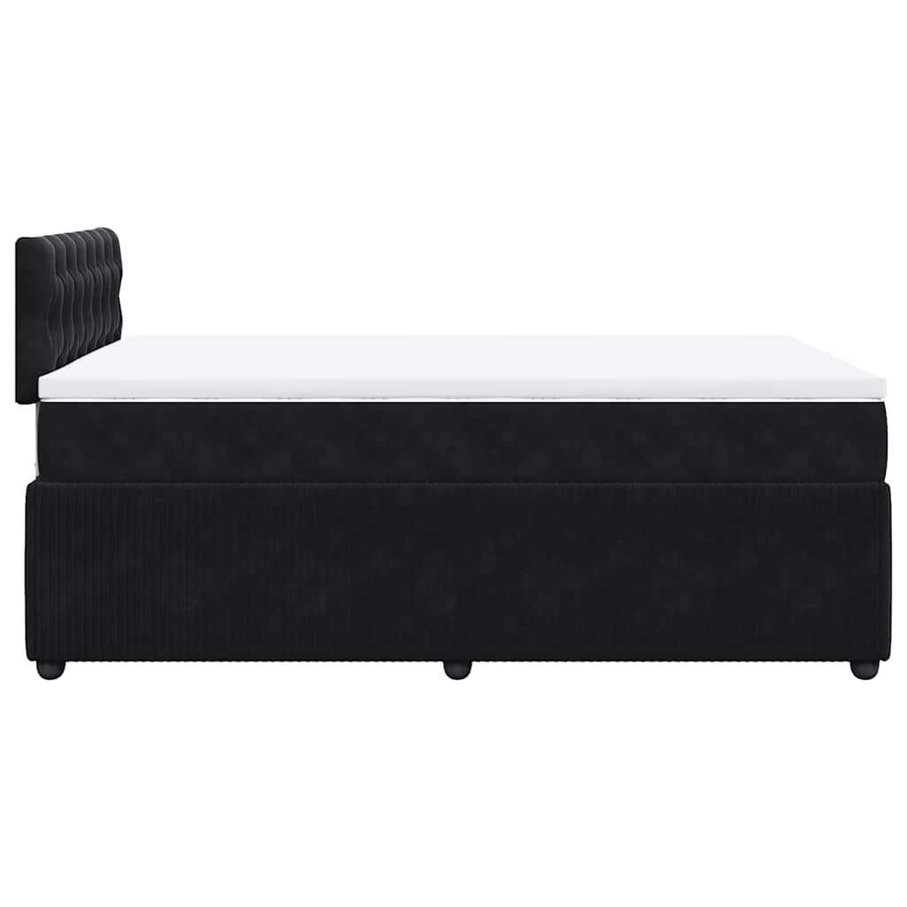 Krevet box spring s madracem crni 120 x 190 cm baršunasti