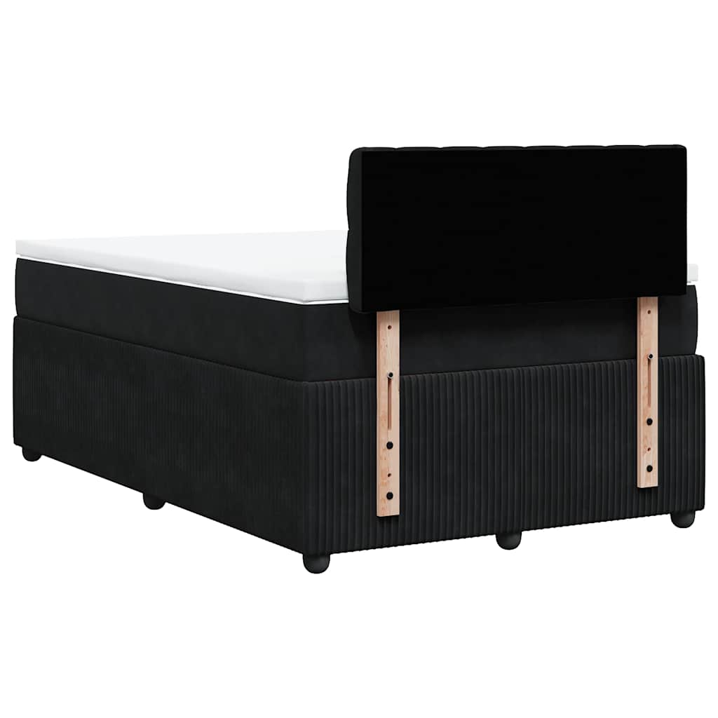 Krevet box spring s madracem crni 120 x 190 cm baršunasti