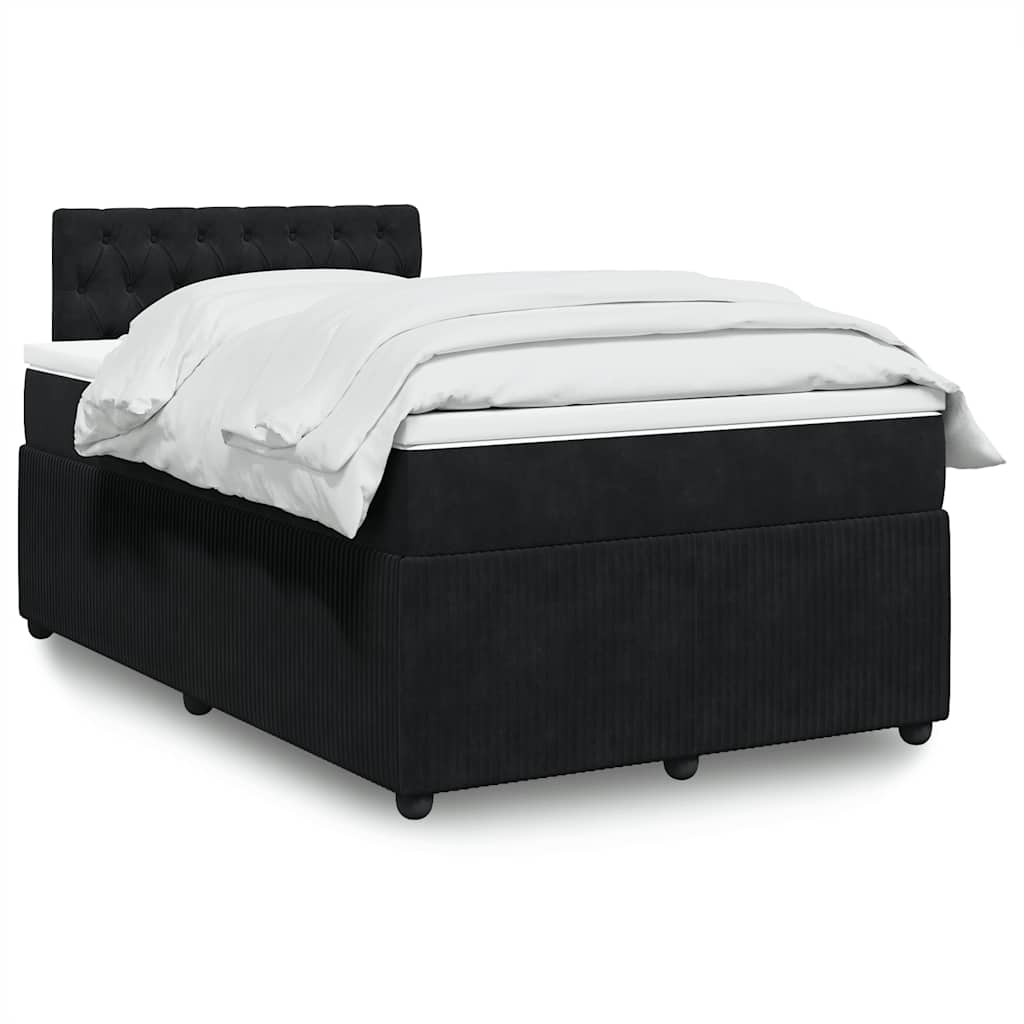 Krevet box spring s madracem crni 120 x 190 cm baršunasti