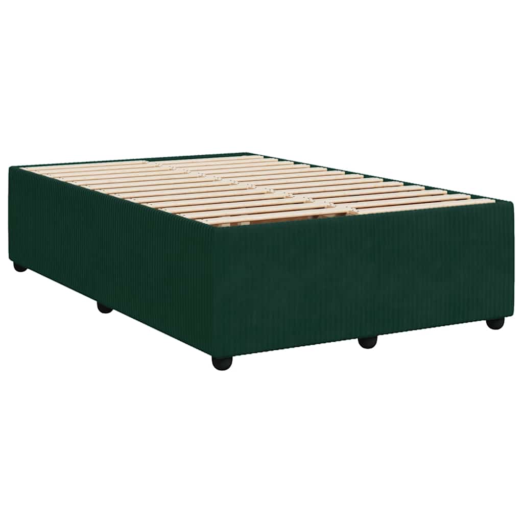 Krevet box spring s madracem tamnozeleni 120x190 cm baršunasti
