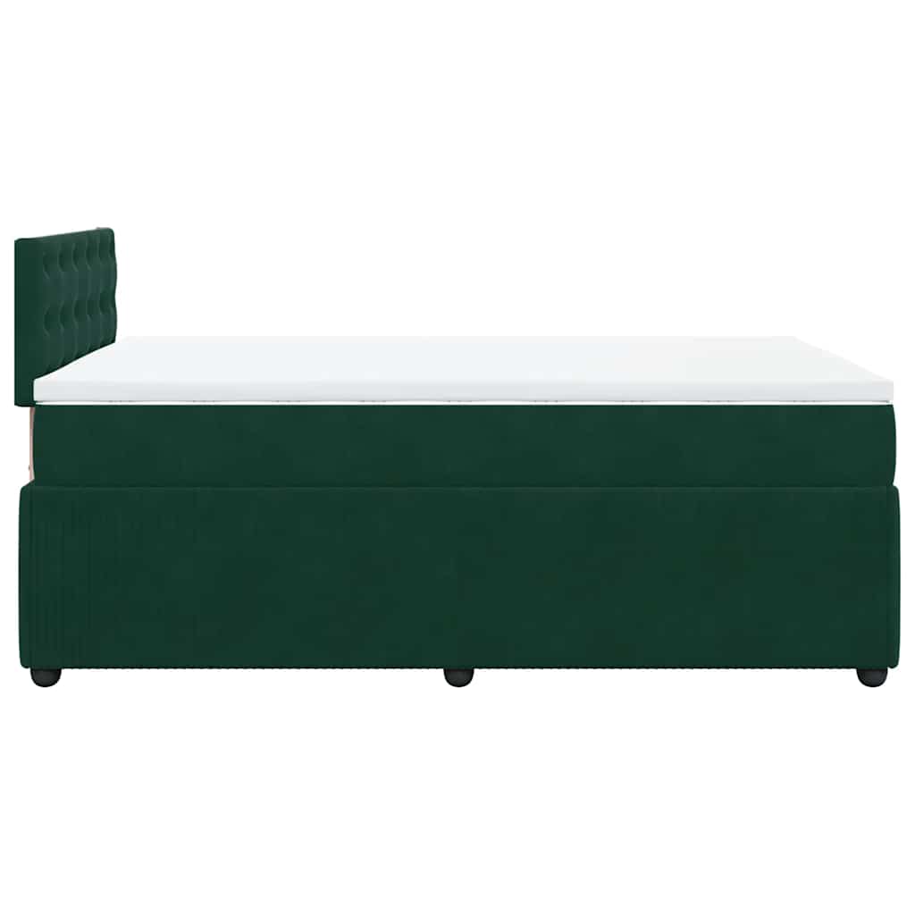 Krevet box spring s madracem tamnozeleni 120x190 cm baršunasti