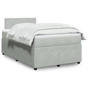 Box spring krevet s madracem svjetlosivi 120x200 cm baršunasti
