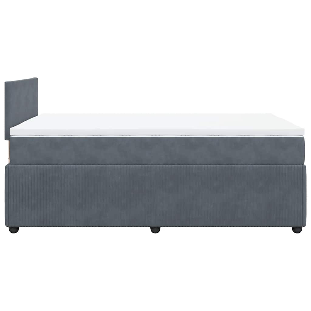 Box spring krevet s madracem tamnosivi 120 x 200 cm baršunasti