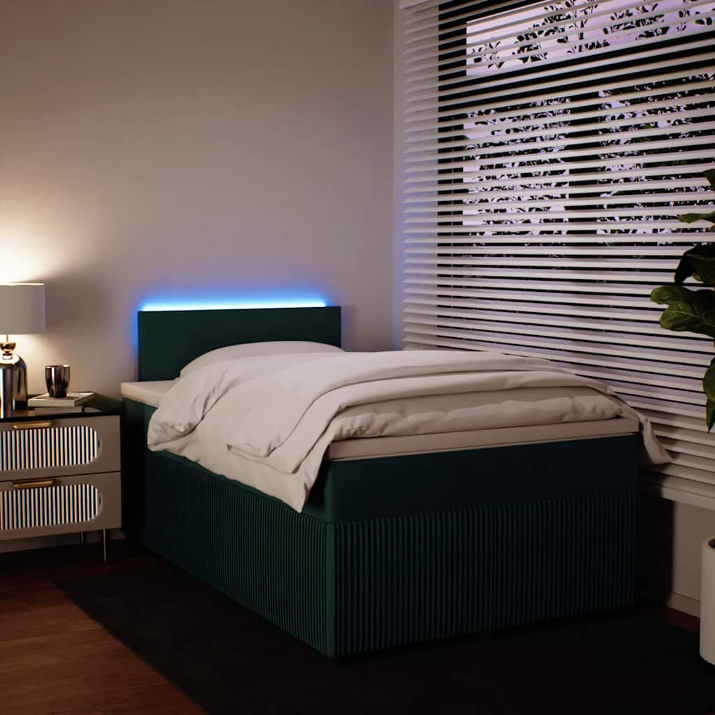 Box spring krevet s madracem tamnozeleni 120x200 cm baršunasti
