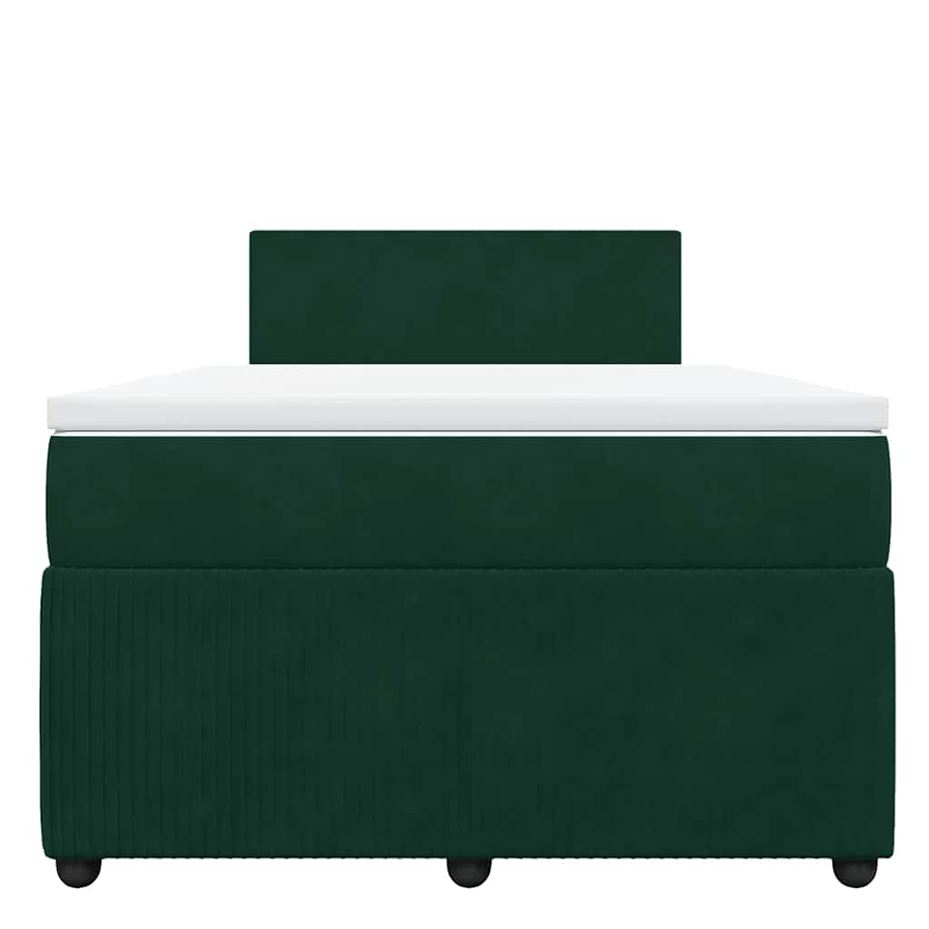 Box spring krevet s madracem tamnozeleni 120x200 cm baršunasti