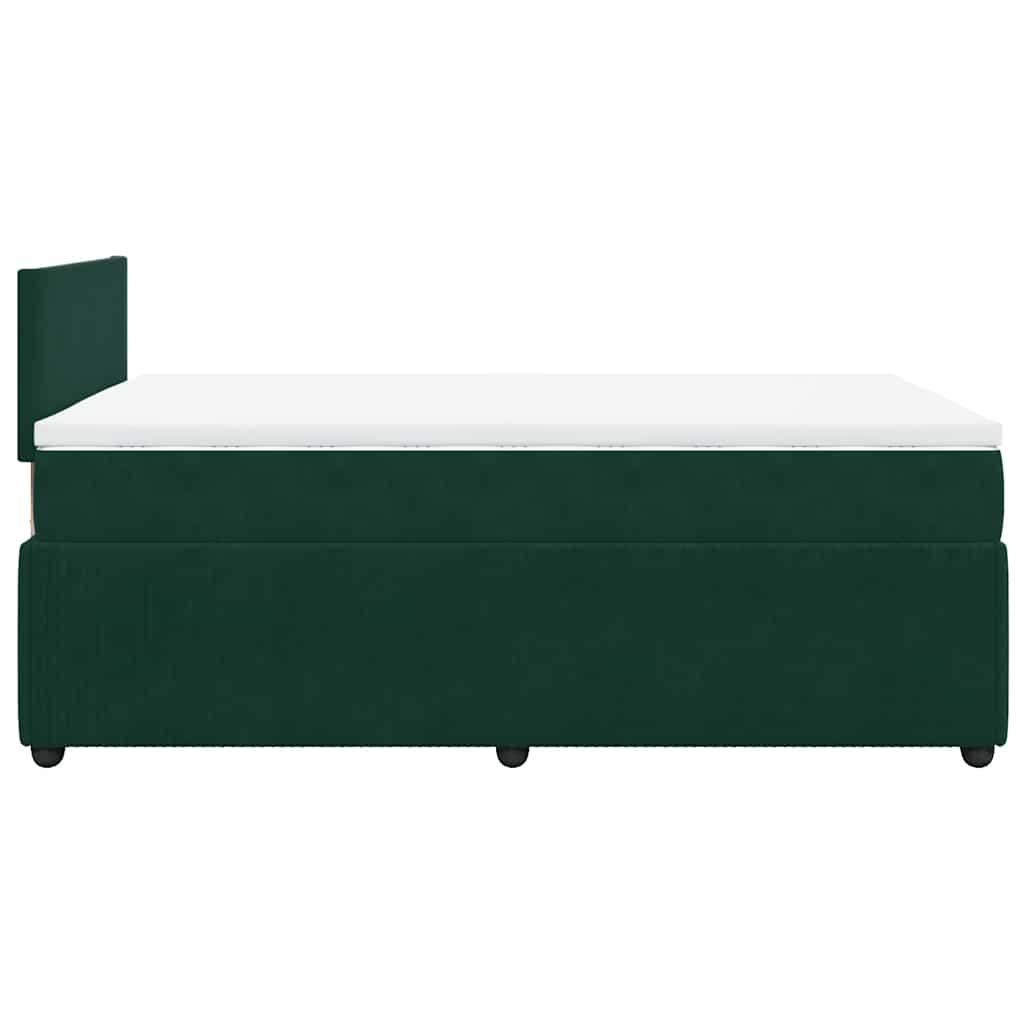 Box spring krevet s madracem tamnozeleni 120x200 cm baršunasti