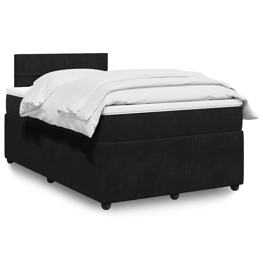 Box spring krevet s madracem crni 120 x 200 cm baršunasti