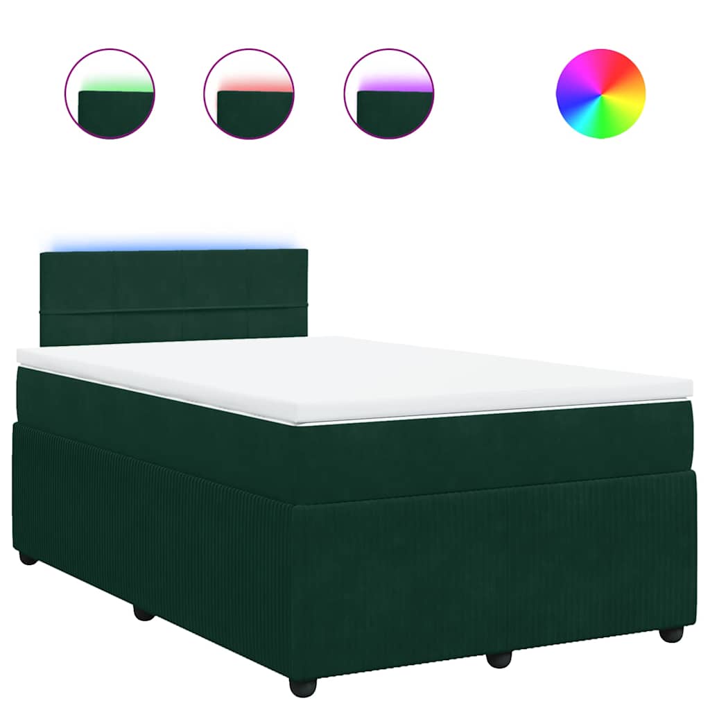 Box spring krevet s madracem tamnozeleni 120x200 cm baršunasti