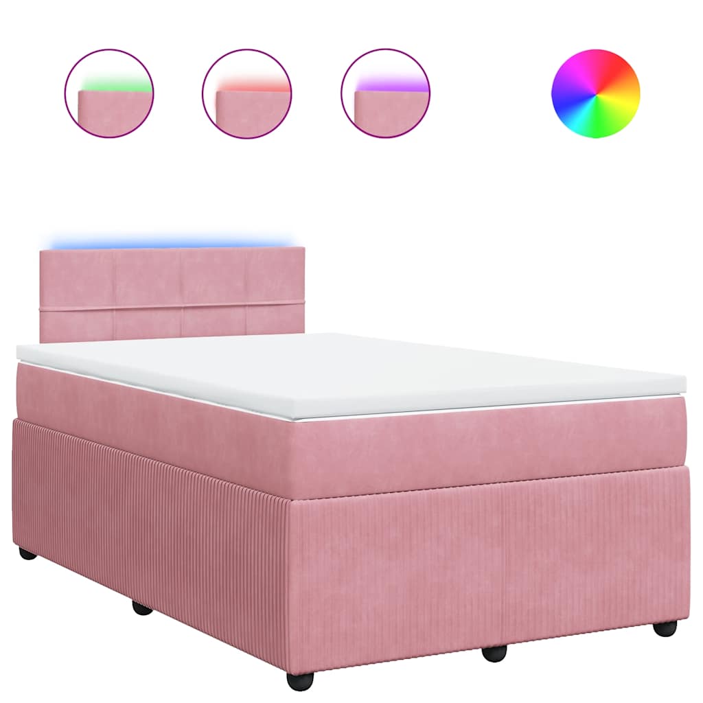Box spring krevet s madracem ružičasti 120 x 200 cm baršunasti
