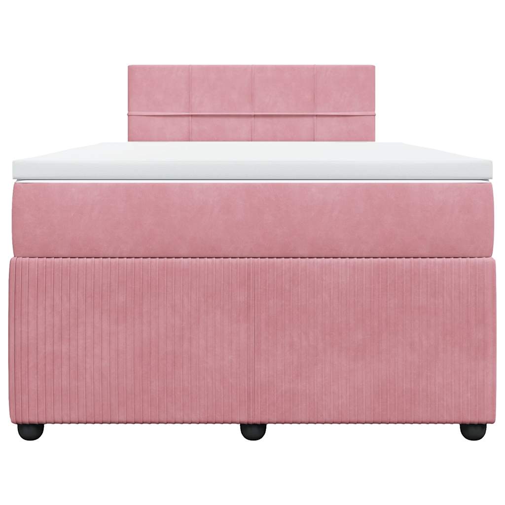 Box spring krevet s madracem ružičasti 120 x 200 cm baršunasti