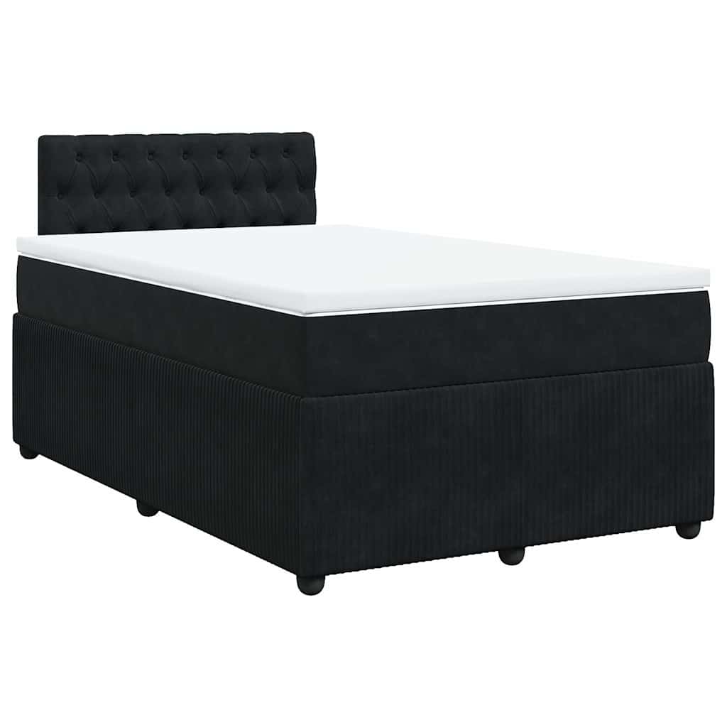 Box spring krevet s madracem crni 120 x 200 cm baršunasti