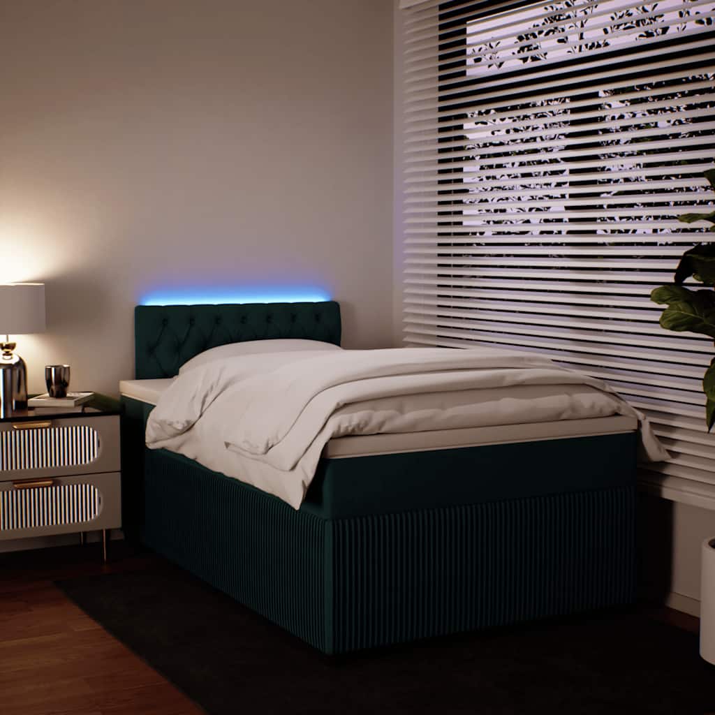 Box spring krevet s madracem tamnozeleni 120x200 cm baršunasti