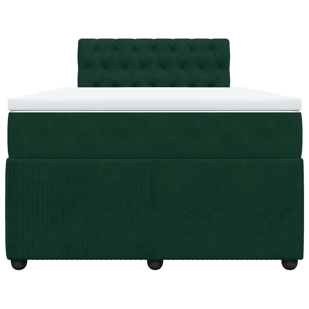 Box spring krevet s madracem tamnozeleni 120x200 cm baršunasti
