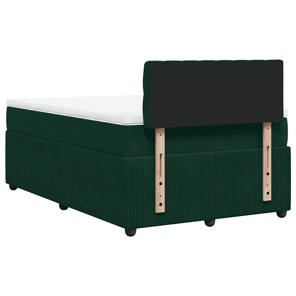Box spring krevet s madracem tamnozeleni 120x200 cm baršunasti