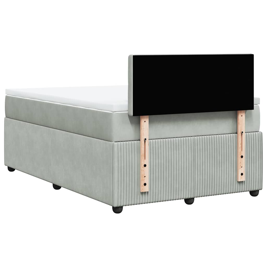 Box spring krevet s madracem svjetlosivi 120x200 cm baršunasti