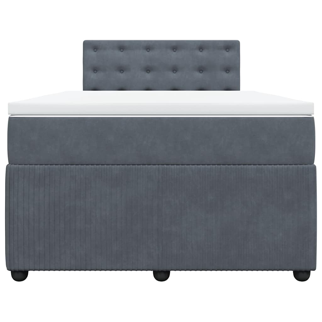 Box spring krevet s madracem tamnosivi 120 x 200 cm baršunasti