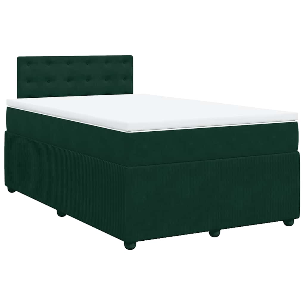 Box spring krevet s madracem tamnozeleni 120x200 cm baršunasti