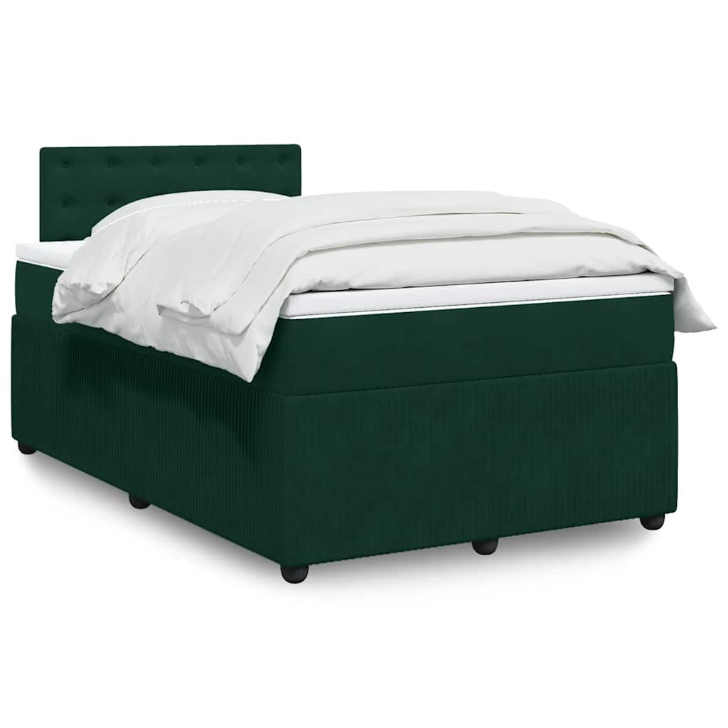Box spring krevet s madracem tamnozeleni 120x200 cm baršunasti